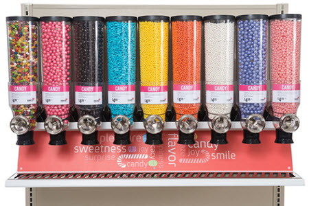 Selling in Bulk is Good For Shoppers and Good for Stores 4 bulk candy dispensers from Midwest Retail Services